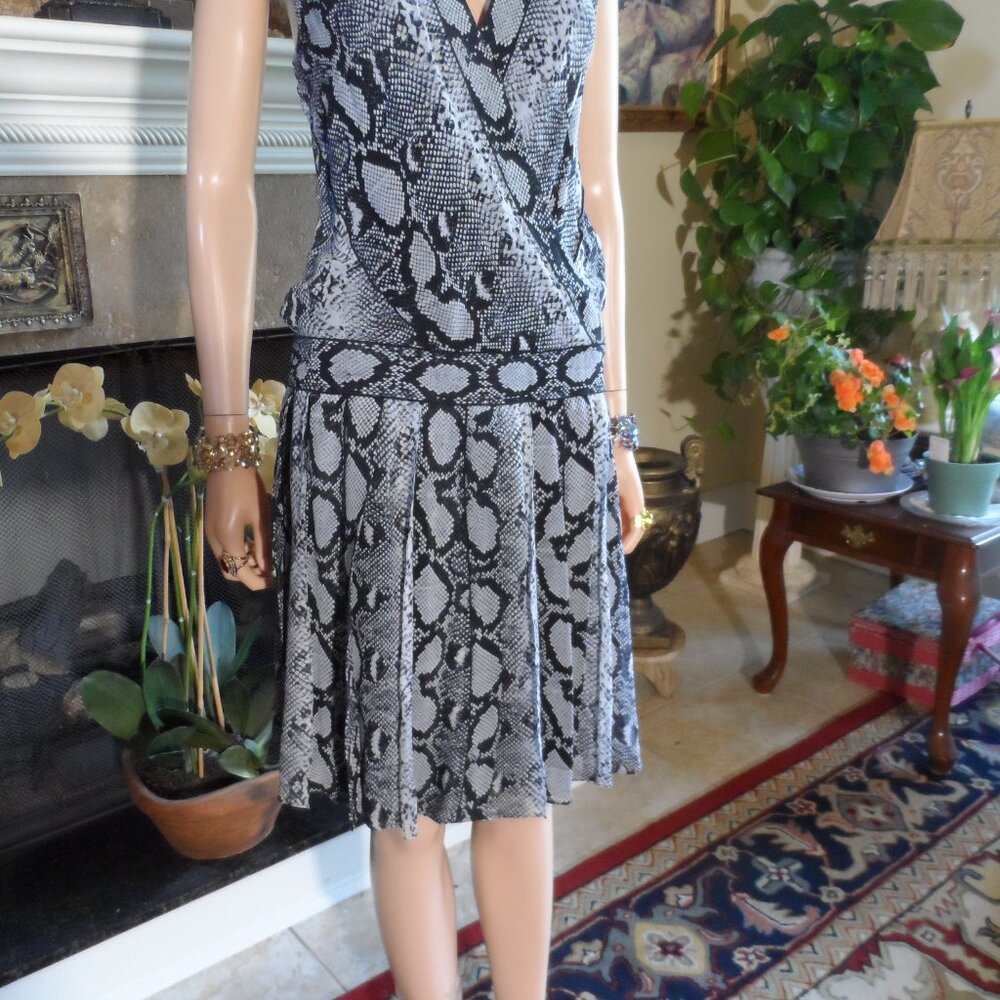 Proenza Schouler Black/Gray Python Print Faux Wra… - image 8